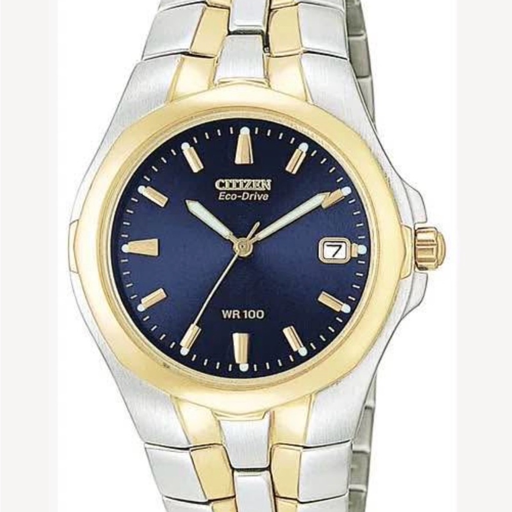 Citizen Men's Eco-Drive Blue Dial Gold and Silver Watch